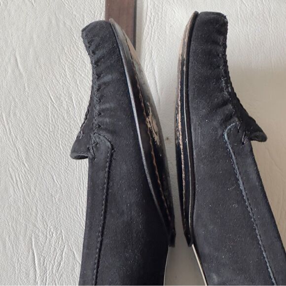 Via Spiga Black Suede Spiral Sequin Moccasin Loafers Size 6M - Picture 11 of 16